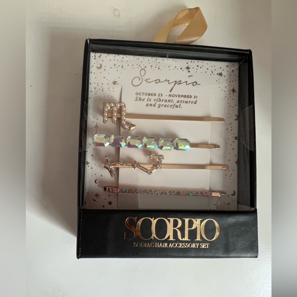 Scorpio Zodiac Bobby Pins, Rhinestone Barrettes Hair Clip.